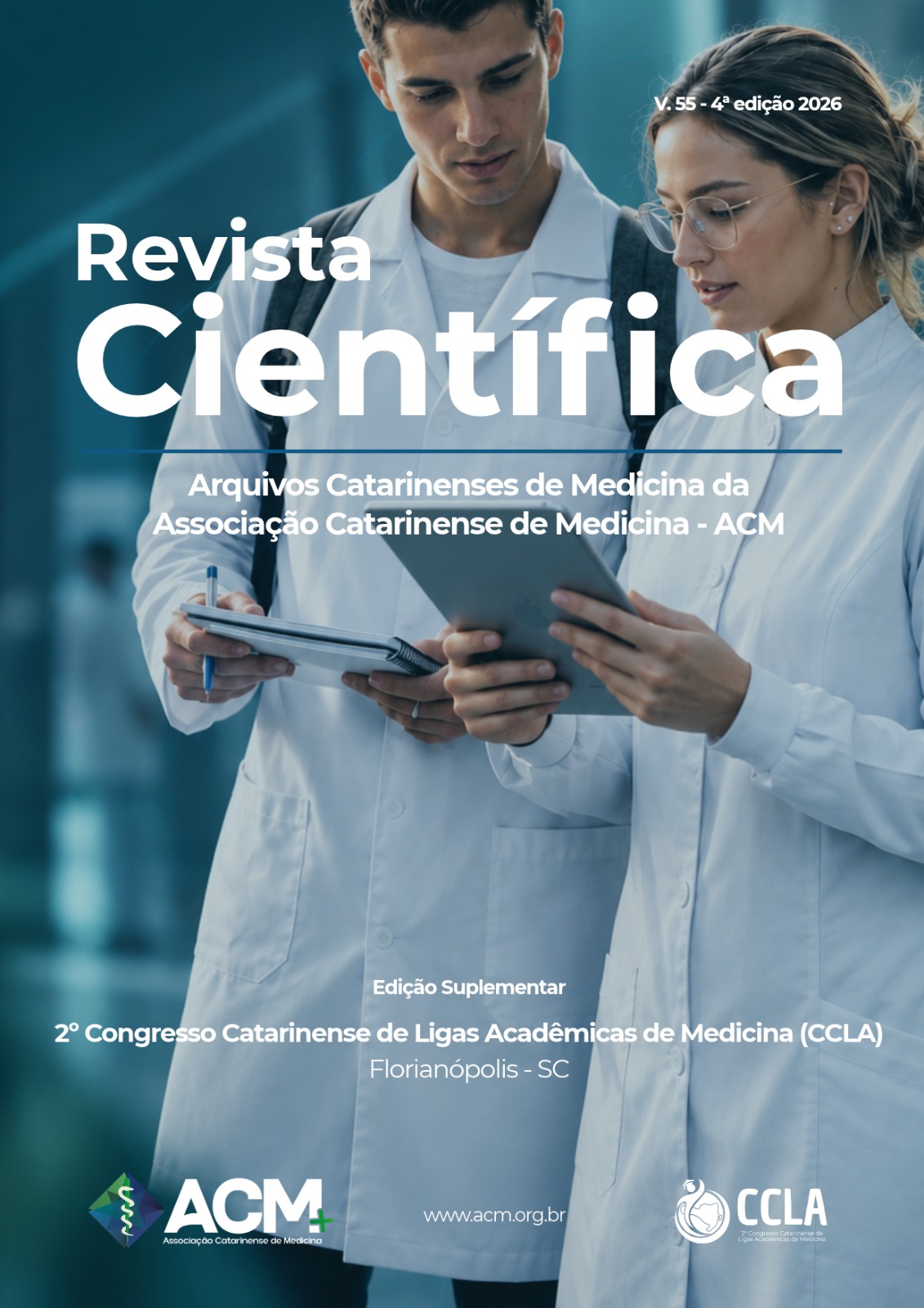 					Visualizar v. 55 n. 4 (2026): Edição Suplementar - 2º Congresso Catarinense de Ligas Acadêmicas de Medicina (CCLA) – Florianópolis SC
				